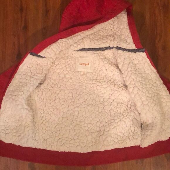 Cat & Jack Cozy warm Lined hoodie red size 2T - Picture 4 of 4